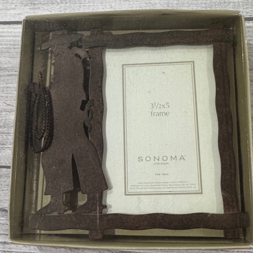 Sonoma Rustic Cowboy Brown Metal Photo Frame 3 1/2 x 5